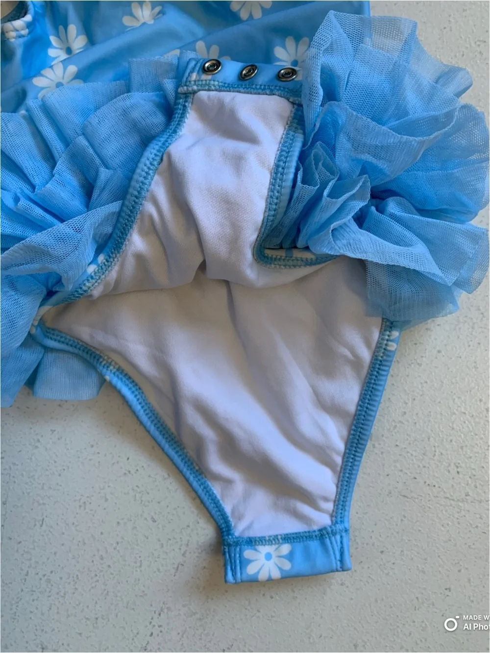 Cat & Jack Girls Blue Flower Tutu One Piece Swimsuit Size 18M NWOT Beach Vacatio